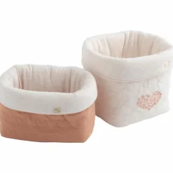 Lot de 2 paniers de rangement Petit Cœur