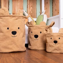 Lot de 3 paniers Teddy beige