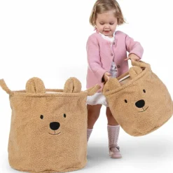 Lot de 3 paniers Teddy beige