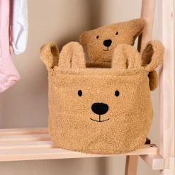 Lot de 3 paniers Teddy beige