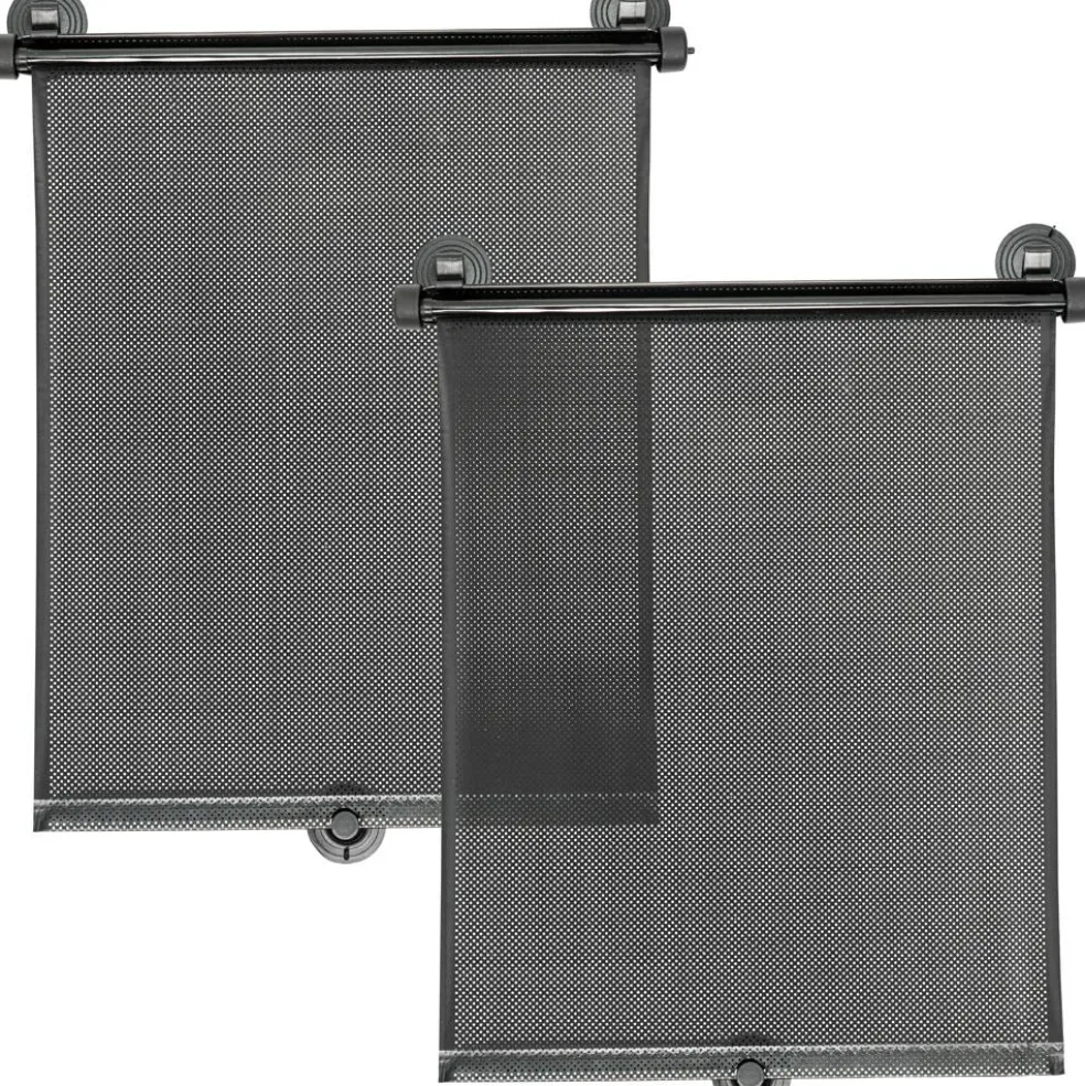 Lot de 2 pare-soleil enrouleur noir pour voiture