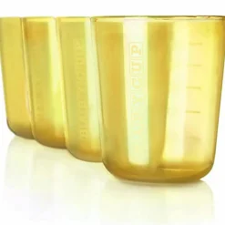 Lot de 4 petites tasses jaunes