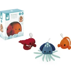 Lot de 3 éponges de bain barboteurs marins