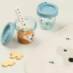 Lot de 2 pots de conservation Tiny farm Bleu