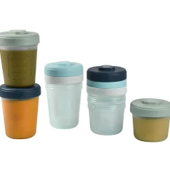 Lot de 8 pots de conservation bleu et vert (150 ml et 250 ml)