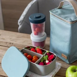 Lot de 8 pots de conservation bleu et vert (150 ml et 250 ml)