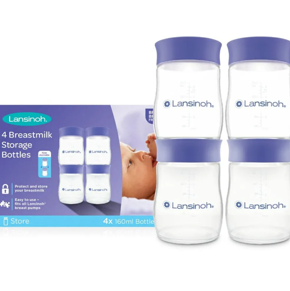 Lot de 4 pots de conservation du lait maternel