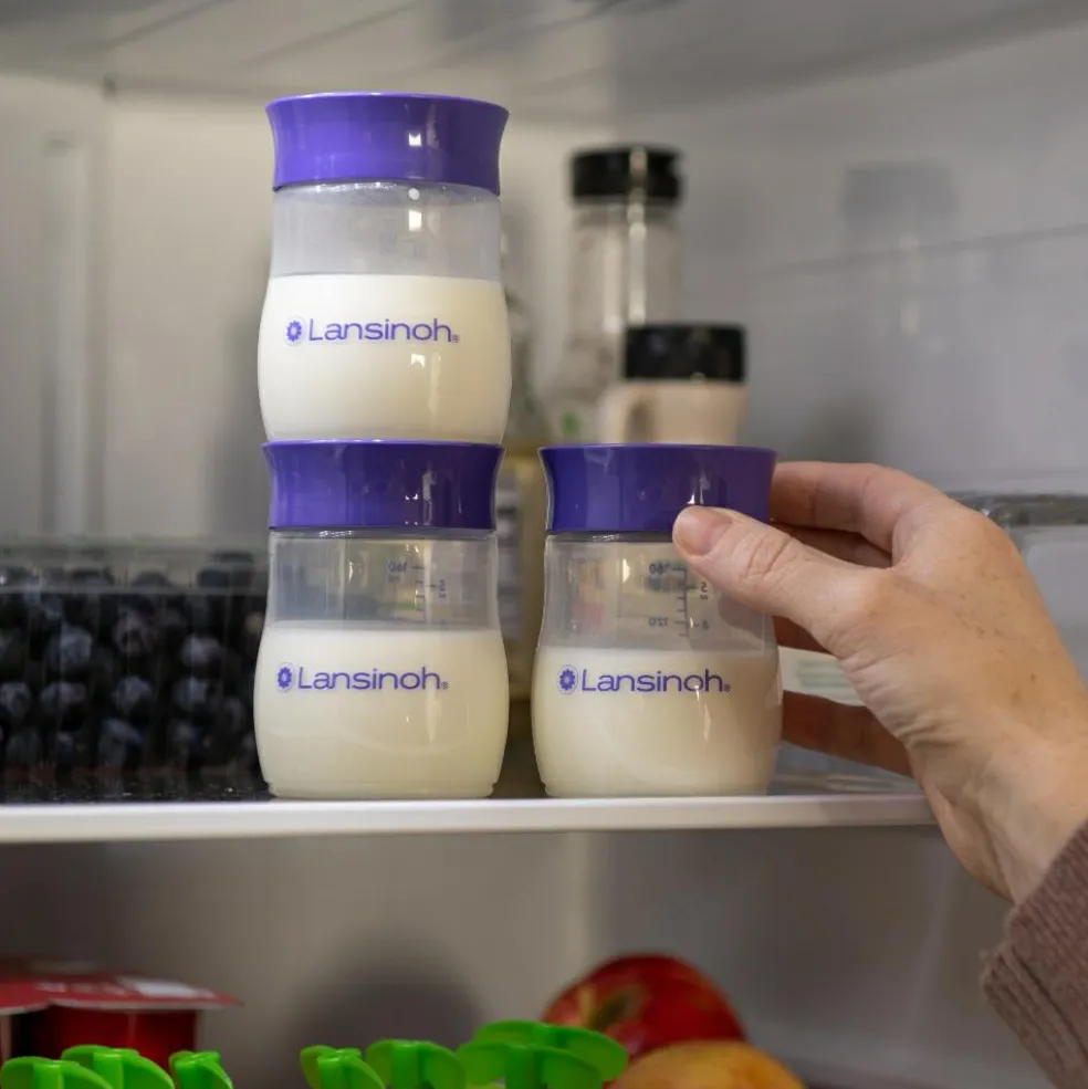 Lot de 4 pots de conservation du lait maternel