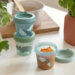 Lot de 3 pots de conservation Croco vert (150 ml)