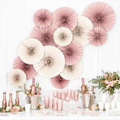 Lot de 3 rosettes décoratives beige