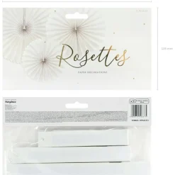 Lot de 3 rosettes décoratives beige