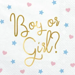 Lot de 20 serviettes Boy or Girl? (33 x 33 cm)