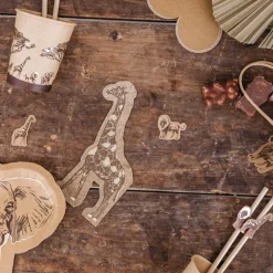 Lot de 16 serviettes Girafe Safari Kraft