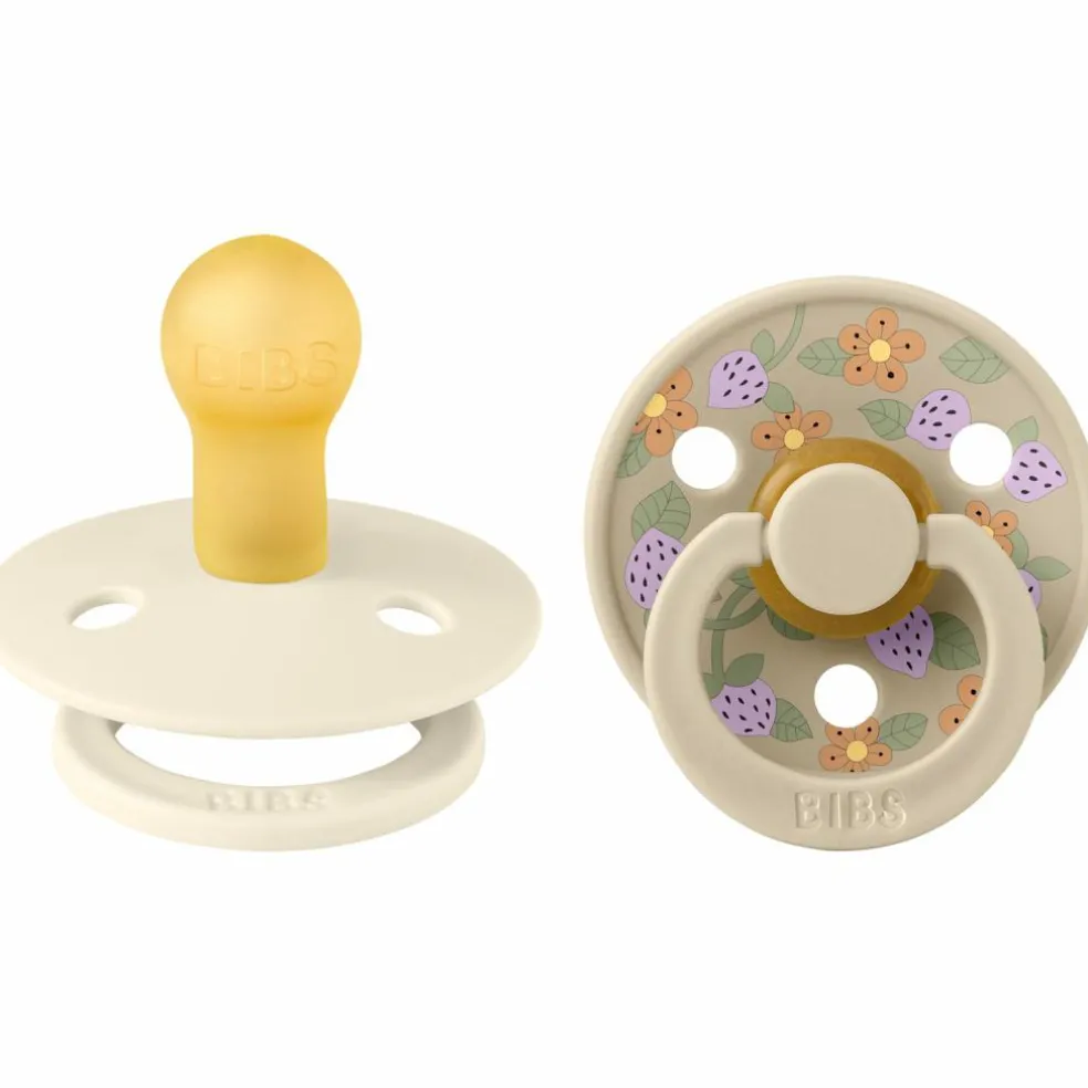 Lot de 2 sucettes en latex Colour Strawberries-Cream (0-6 mois)