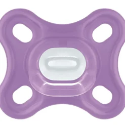 Lot de 2 sucettes en silicone Comfort rose et parme (0-2 mois)