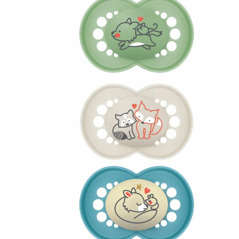 Lot de 3 sucettes Original Bleu en silicone (18 mois et +)