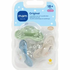 Lot de 3 sucettes Original Bleu en silicone (18 mois et +)