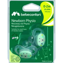 Lot de 2 sucettes physiologique en silicone (0-2 mois)