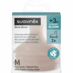 Lot de 2 tétines anti-colique pour biberon Zerø.Zerø Débit Moyen - M Deep