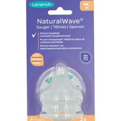 Lot de 2 tétines Natural Wave® spécial allaitement débit moyen