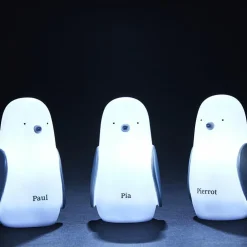 Lot de 3 veilleuses nomades pingouin Paul, Pia et Pierrot