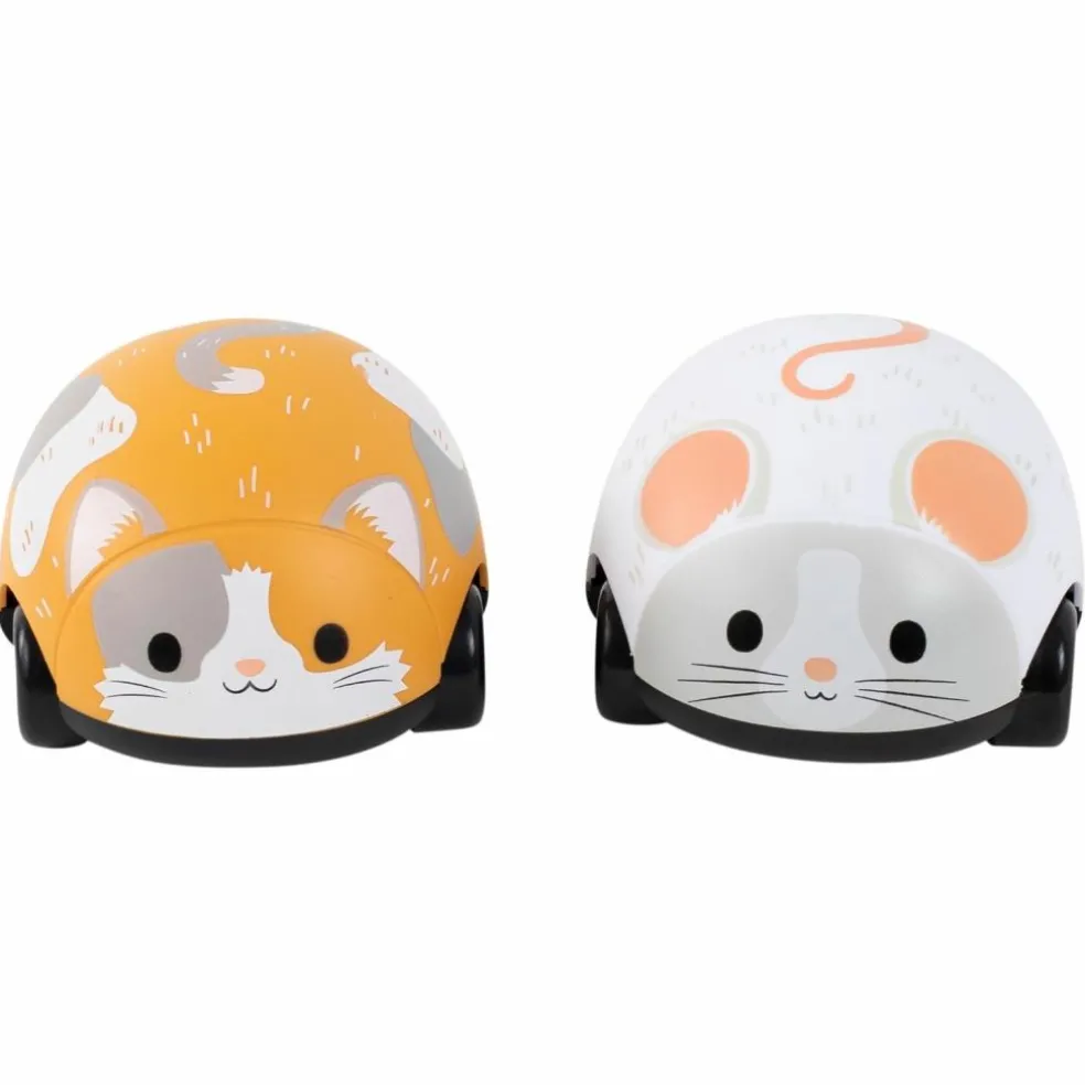 Lot de 2 véhicules à friction chat et souris