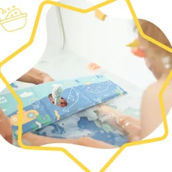 Lot de jouets de bain : livre de bain + stickers (20 pièces)