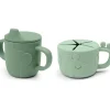 Lot tasse à bec et tasse à goûter Peekaboo Deer friends Vert