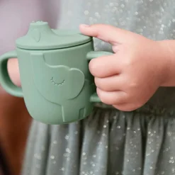 Lot tasse à bec et tasse à goûter Peekaboo Deer friends Vert