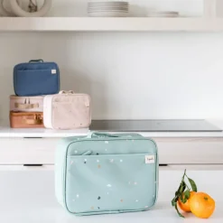 Lunch bag en tissu recyclé Terrazzo vert