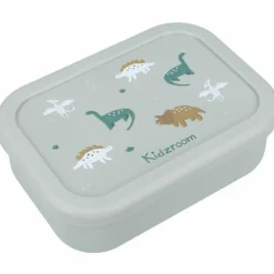Lunch box 3 compartiments en silicone Dino vert