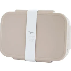 Lunch box en plastique recyclé Taupe