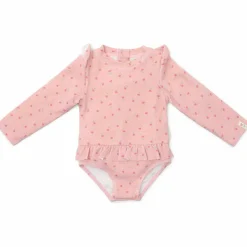 Maillot de bain manches longues 1 pièce à volants Sunny Flowers Blush (6-12 mois)