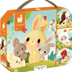 Malette de 4 petits puzzles Animaux de la ferme (6 à 16 pièces)