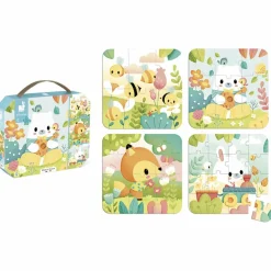 Malette de 4 petits puzzles (6 à 16 pièces)