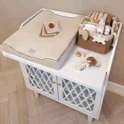 Matelas à langer Classic Stripes Camel (63 x 49 cm)