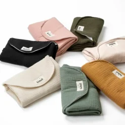 Matelas à langer effet lin camel