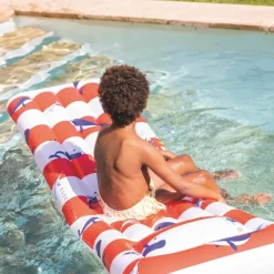 Matelas aquatique Baleine rouge et blanc