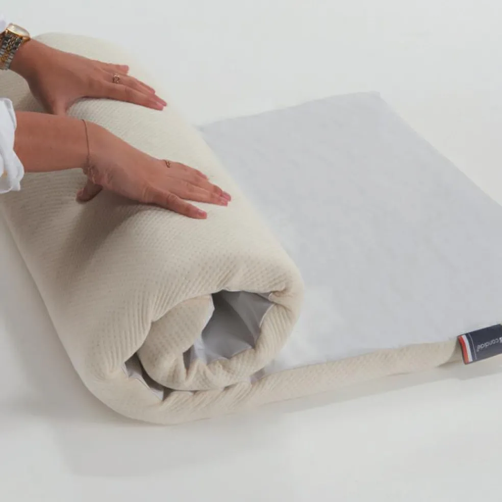 Matelas de voyage en coton bio écru Organic Coton (60 x 120 cm)