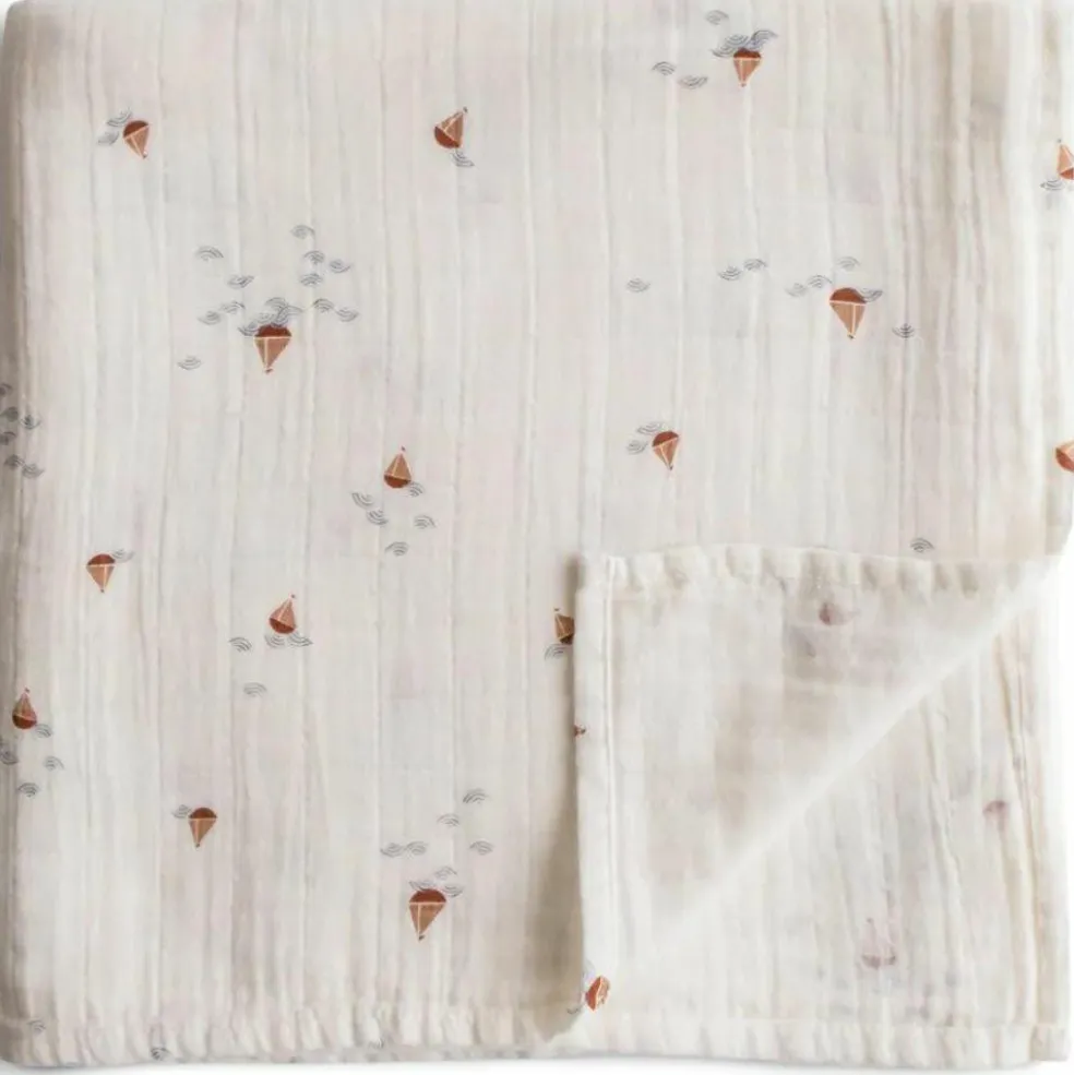 Maxi lange en coton bio Boats (120 x 120 cm)