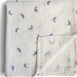 Maxi lange en coton bio Baleine (120 x 120 cm)