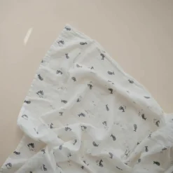 Maxi lange en coton bio Baleine (120 x 120 cm)