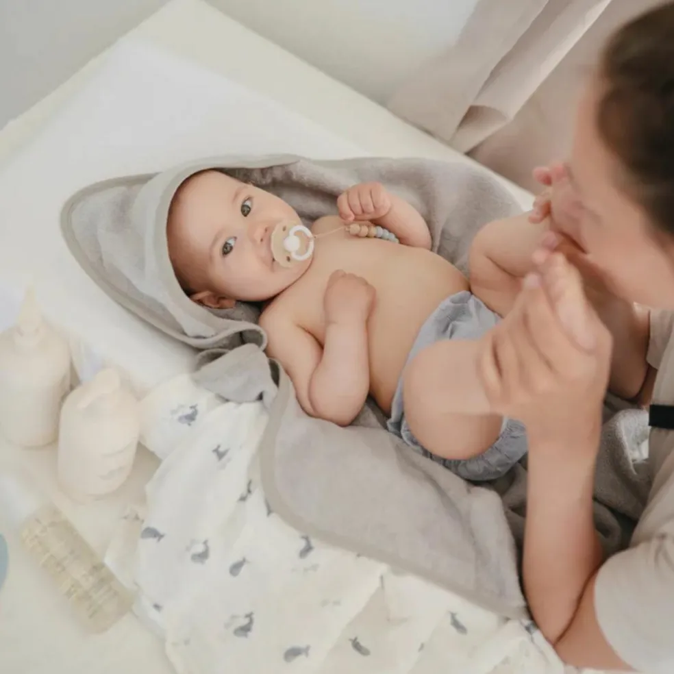 Maxi lange en coton bio Baleine (120 x 120 cm)