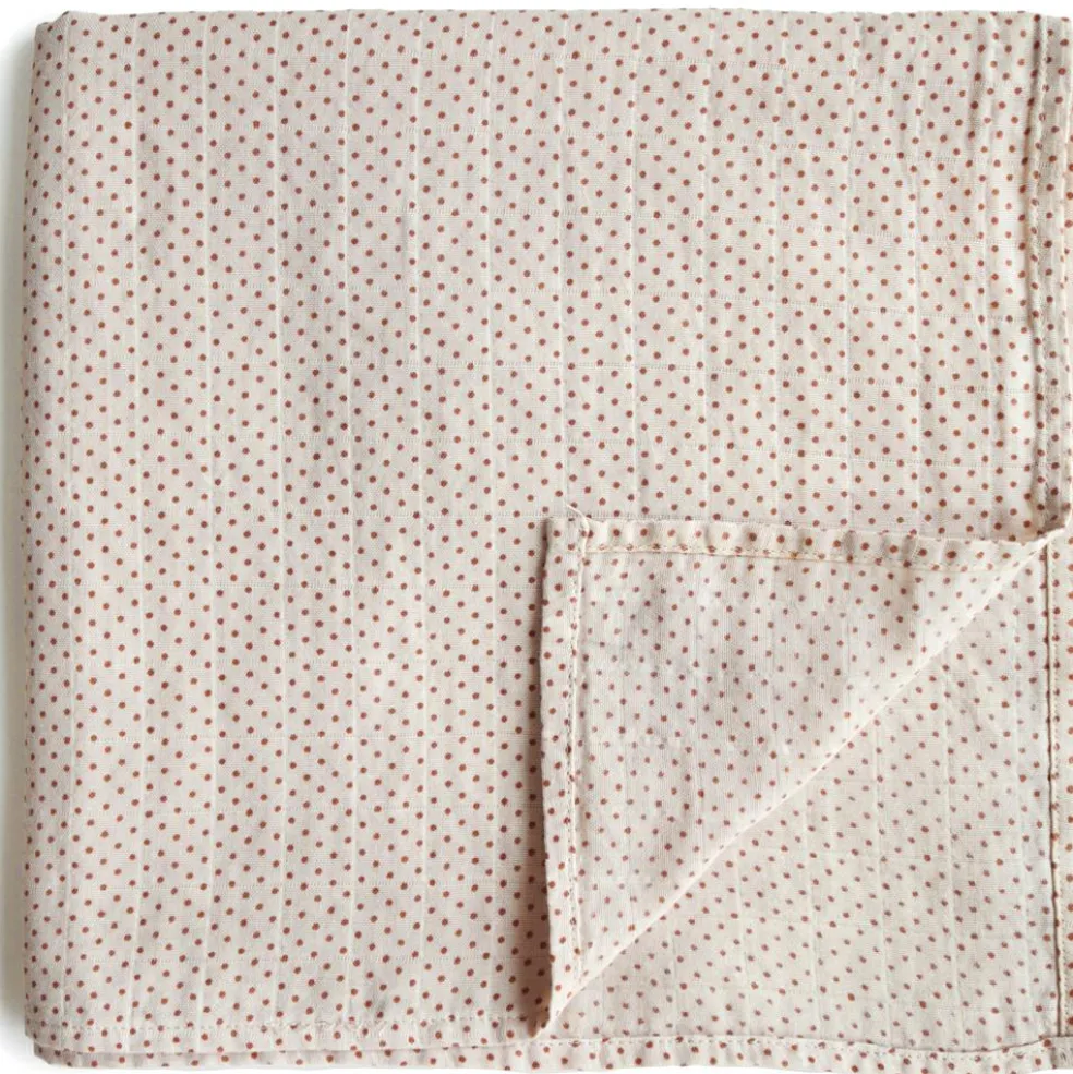 Maxi lange en coton bio Caramel Polka Dots (120 x 120 cm)