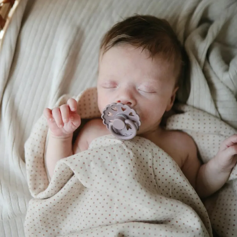 Maxi lange en coton bio Caramel Polka Dots (120 x 120 cm)