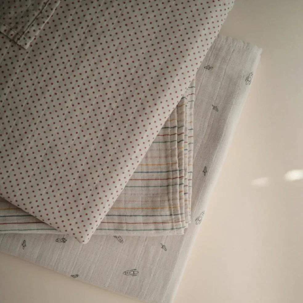 Maxi lange en coton bio Caramel Polka Dots (120 x 120 cm)