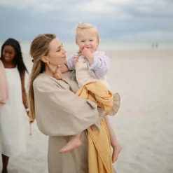 Maxi lange en coton bio Fall yellow (120 x 120 cm)