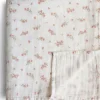 Maxi lange en coton bio Pink Flowers (120 x 120 cm)