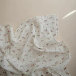 Maxi lange en coton bio Pink Flowers (120 x 120 cm)