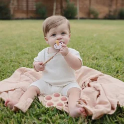 Maxi lange en coton bio Rose vanilla (120 x 120 cm)